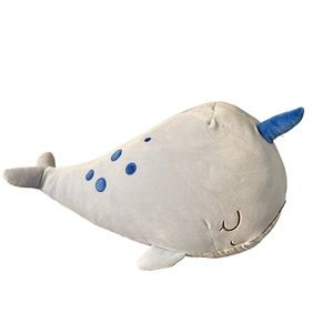 Tiny Dreamers Super Soft Blue Narwhal Plush Toy 20” Stuffed Animal Nursery Decor